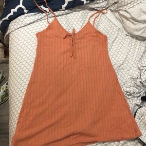 Lace-Up Front Mini Dress